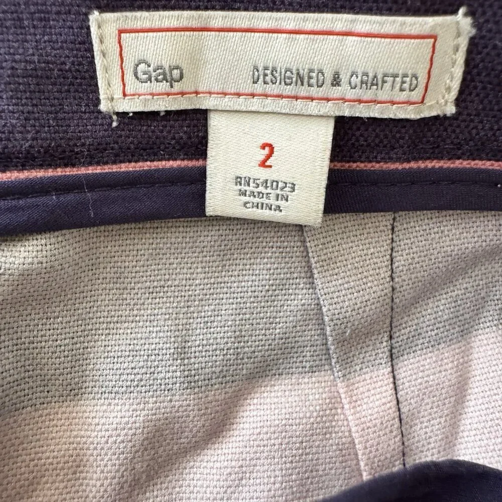 Gap Womens Rugby Skirt 2 Pink Blue Striped Zip Up Cotton Mini Casual